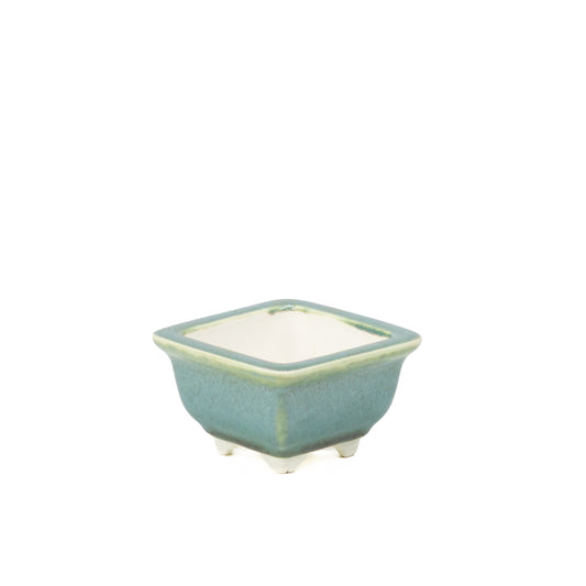 Shohin Bonsai Yixing pot groen vierkant 9cm