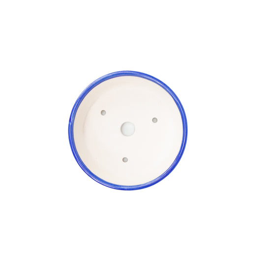 Bonsai Yixing pot blauw trommel 12cm