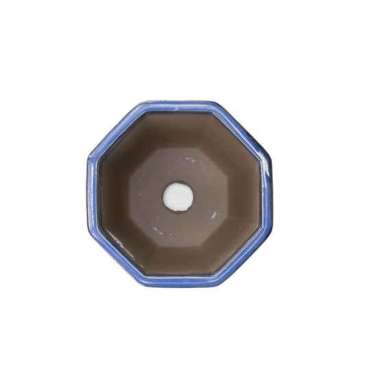Bonsai pot achthoek cascade blauw 10cm