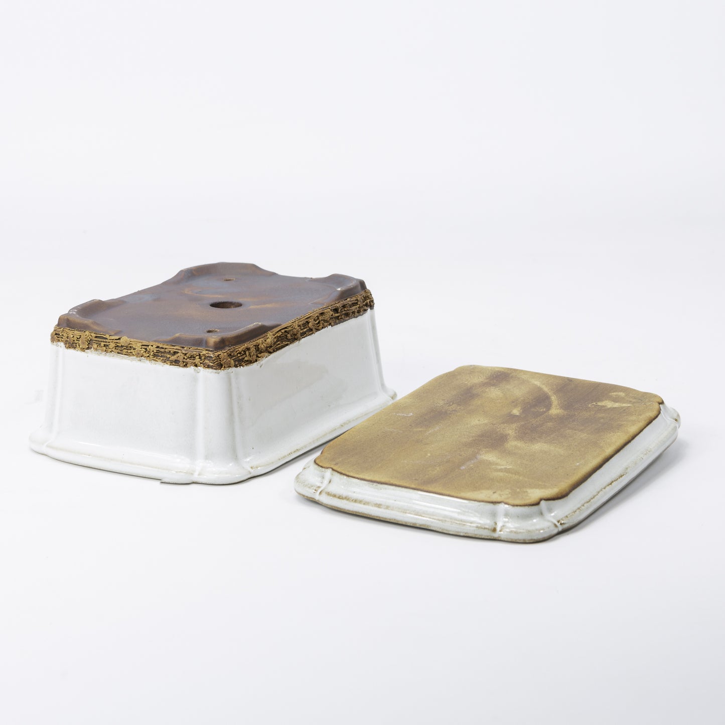 Bonsai pot wit rechthoek 17.5 cm - set