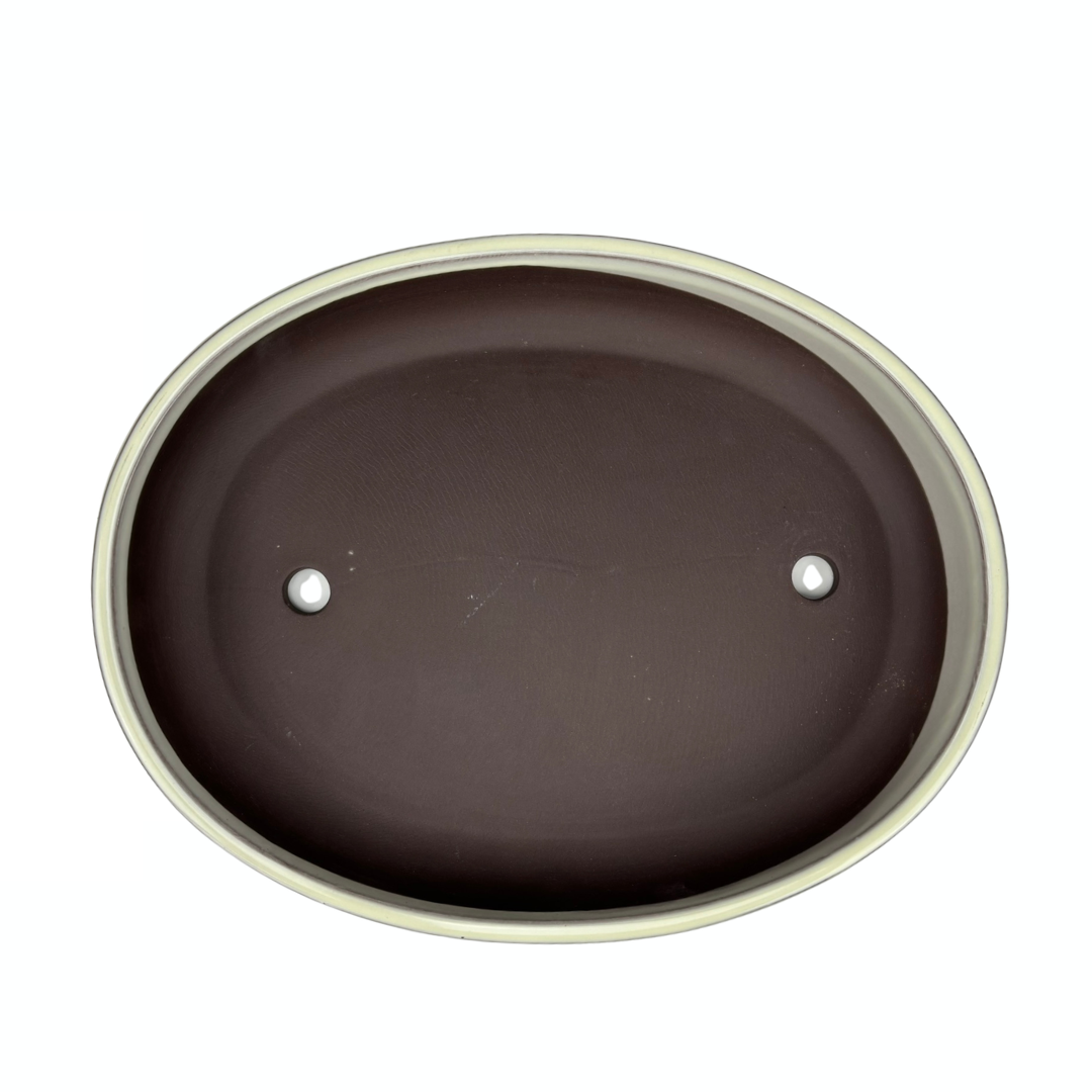 Bonsai pot - ovaal, geglazuurd, crème (41cm breed)