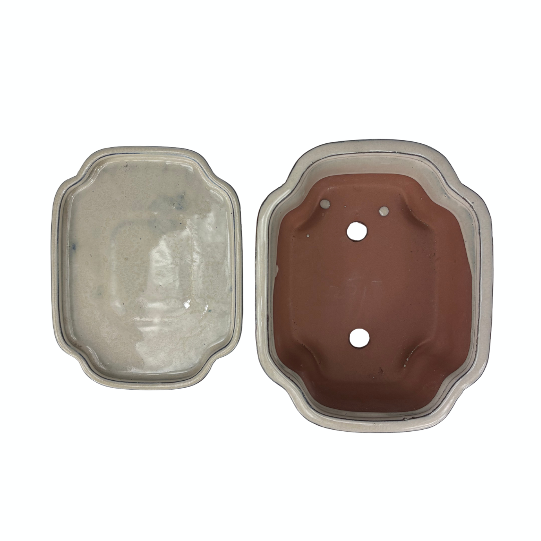 Bonsai pot creme mokko 16cm - set