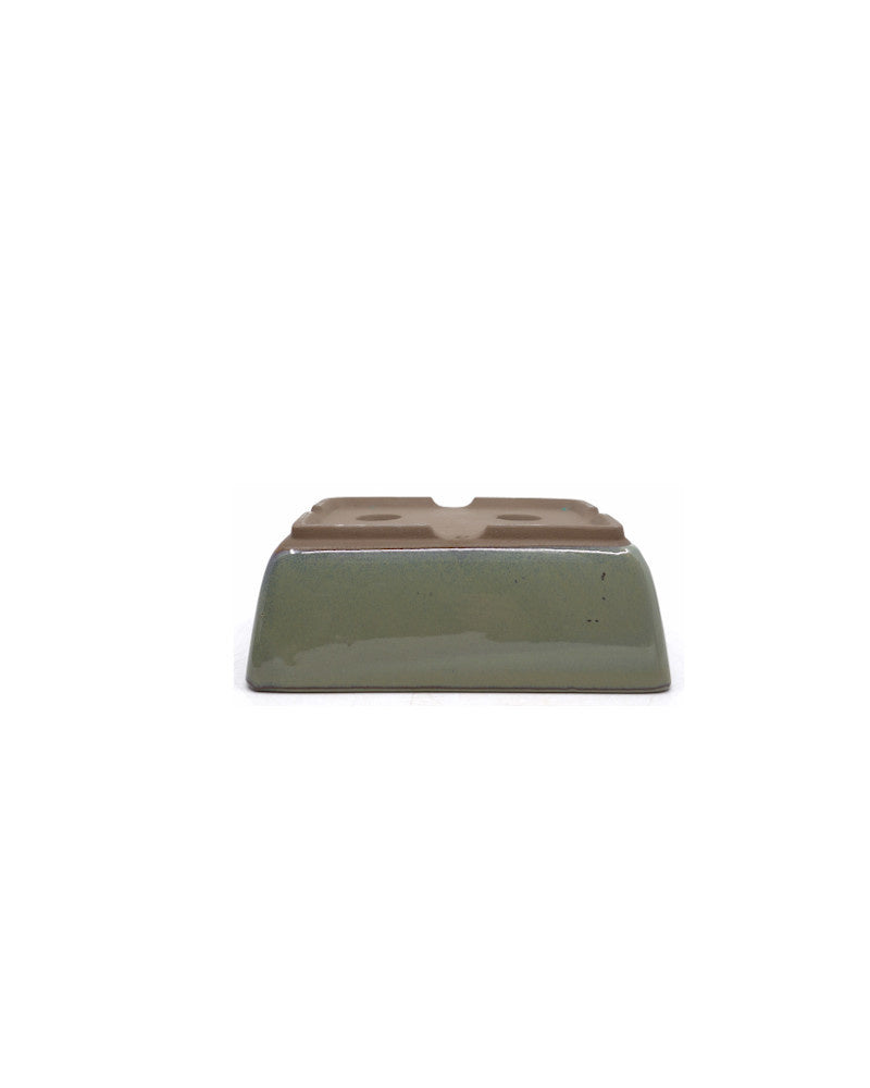 Bonsai pot groen beige rechthoekig 12cm - set