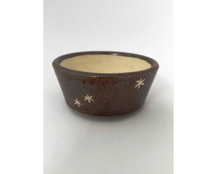 Shohin bonsai pot bruin rond 6cm 