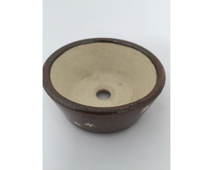 Shohin bonsai pot bruin rond 6cm 