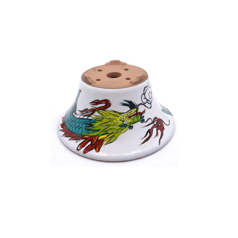 Bonsai pot handgeschilderde draak rond 15cm