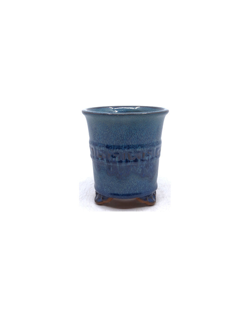 Bonsai pot semi-cascade blauw groen rond 12cm