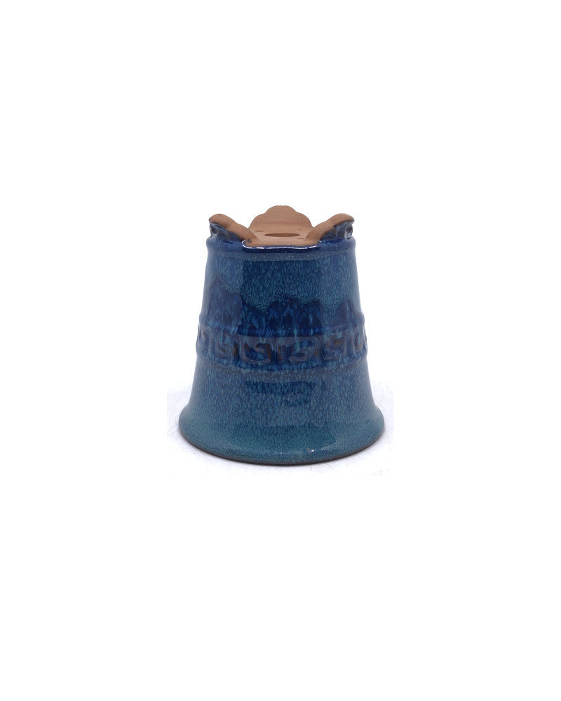 Bonsai pot semi-cascade blauw groen rond 12cm