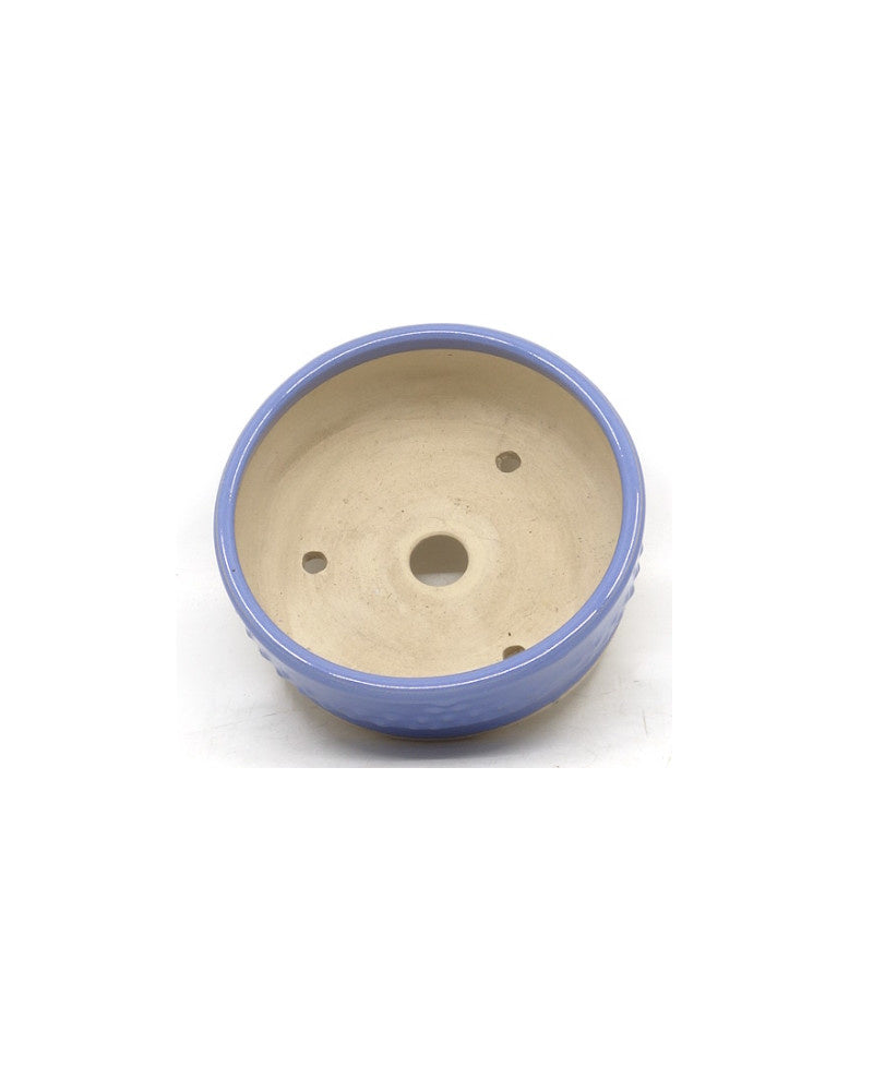 Bonsai pot licht blauw trommel rond 15cm