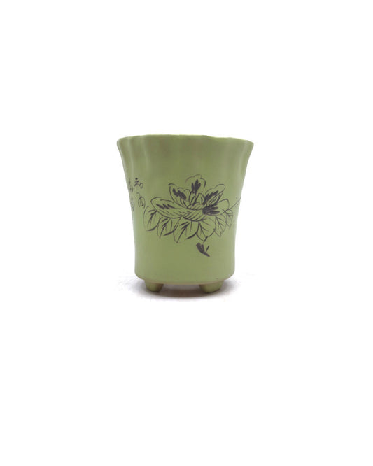 Bonsai pot cascade met tekening 11.5cm, hoogte 12cm