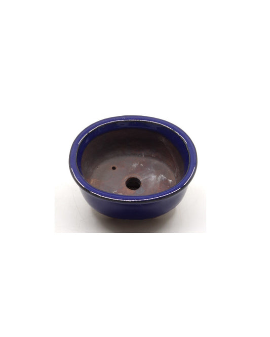 Bonsai pot blauw ovaal 12cm - set