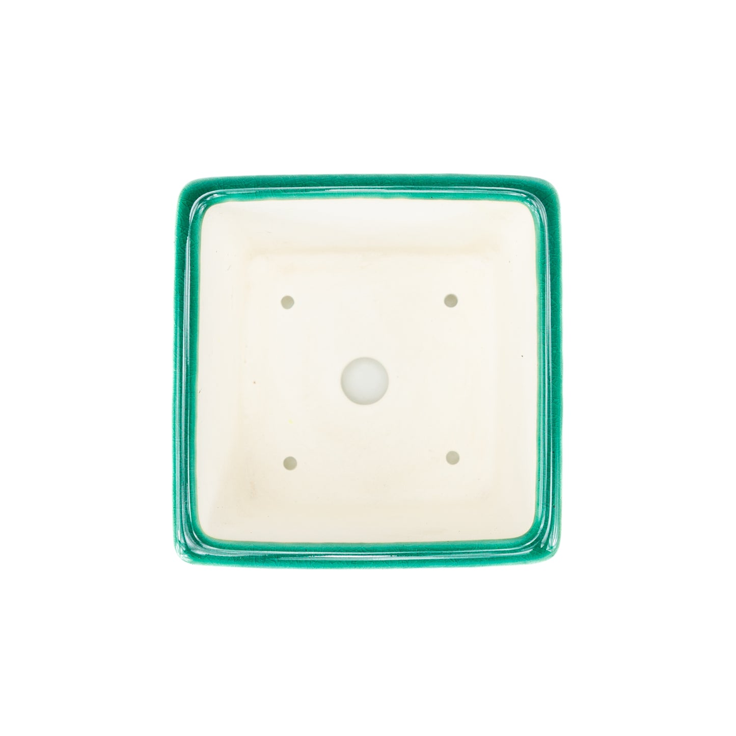 Bonsai Yixing pot groen semi-cascade vierkant 14cm, hoogte 11cm