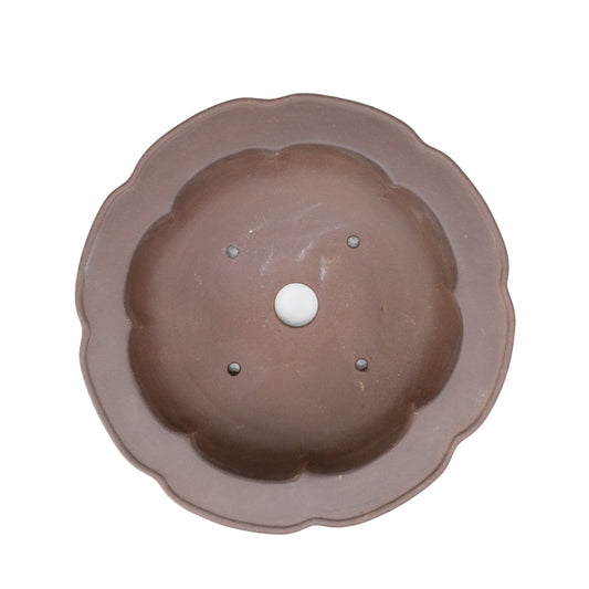 Bonsai Yixing pot ongeglazuurd lotus rond 24cm