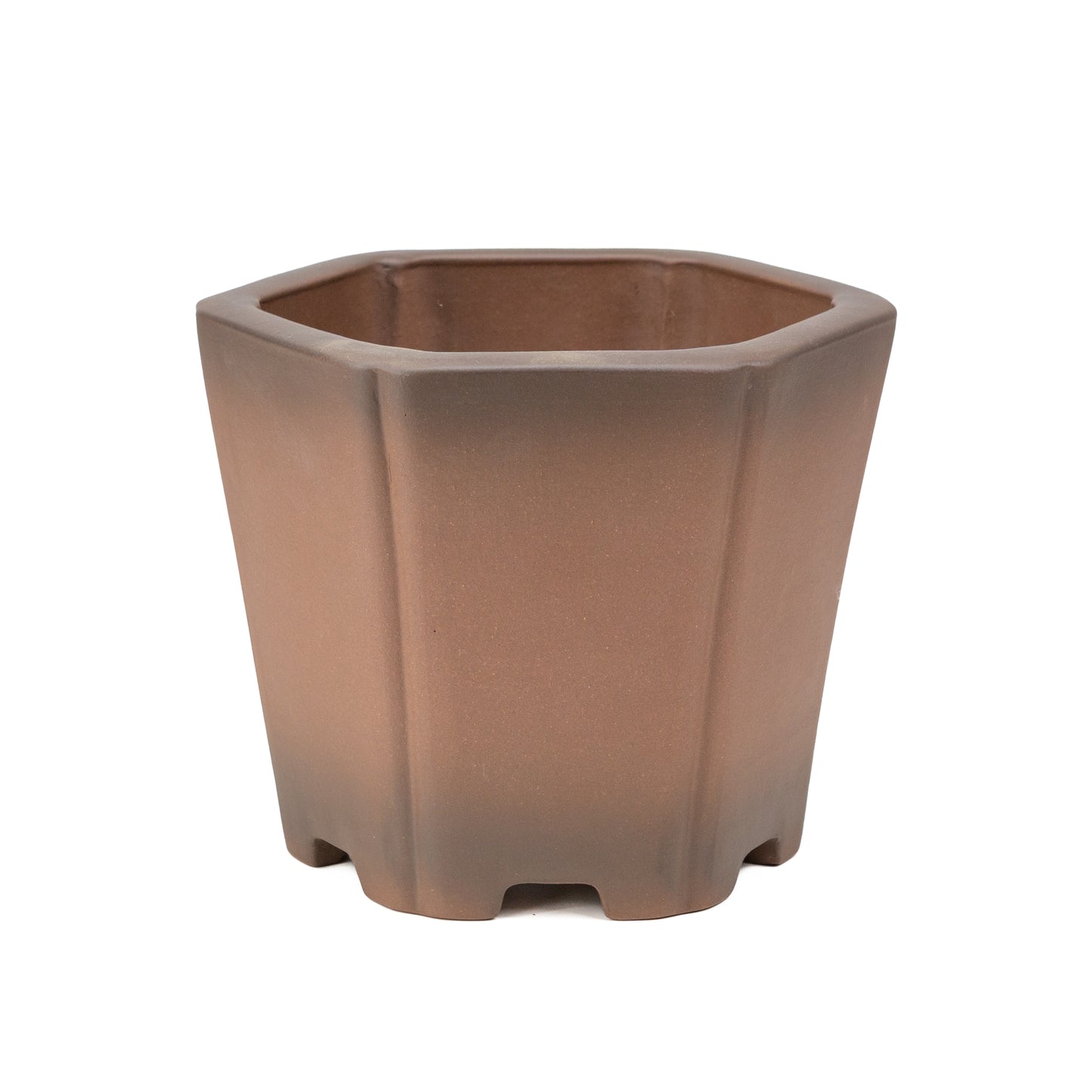 Bonsai Yixing pot ongeglazuurd zeshoek cascade 22 cm, hoogte 19cm