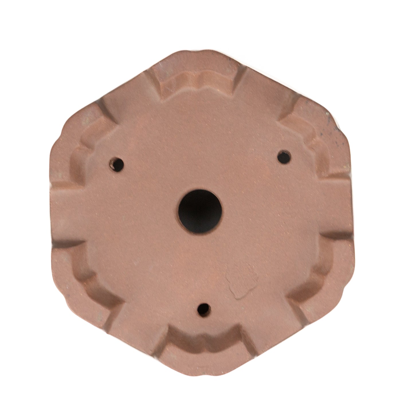 Bonsai Yixing pot ongeglazuurd zeshoek cascade 22 cm, hoogte 19cm