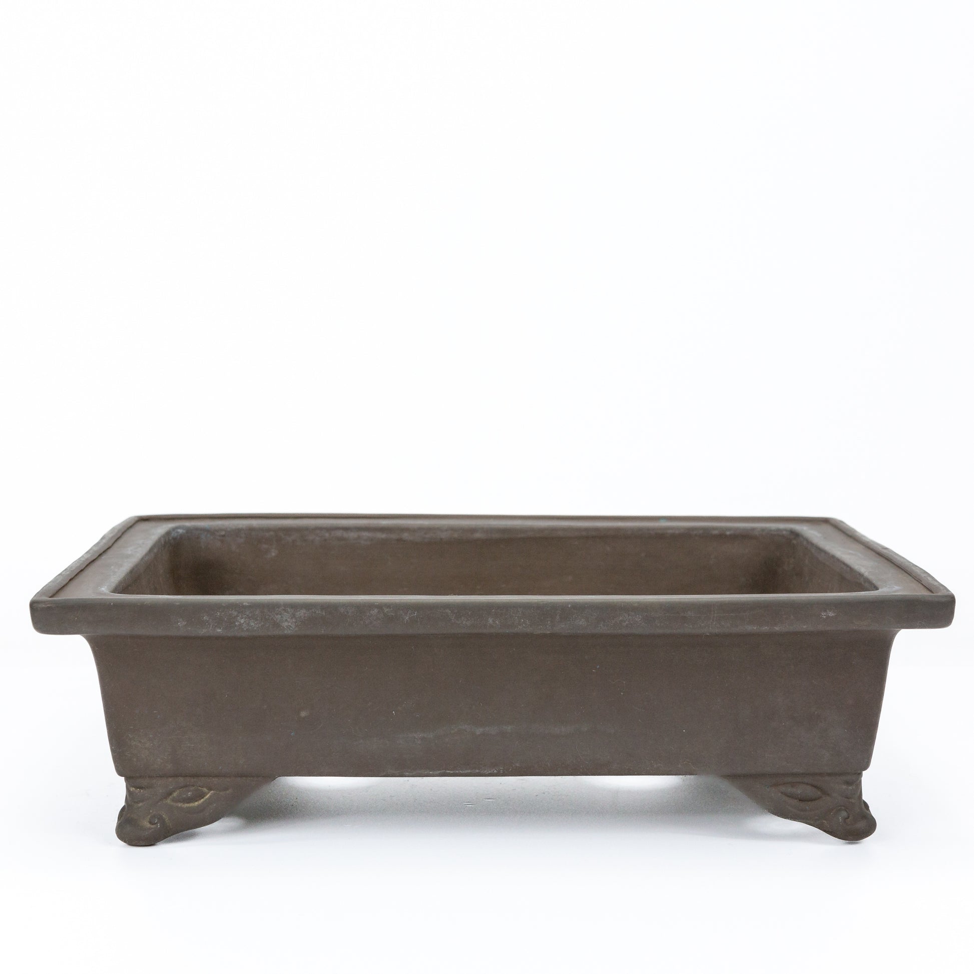 Bonsai pot Yamaaki ongeglazuurd gebruikt rechthoek 29.5cm