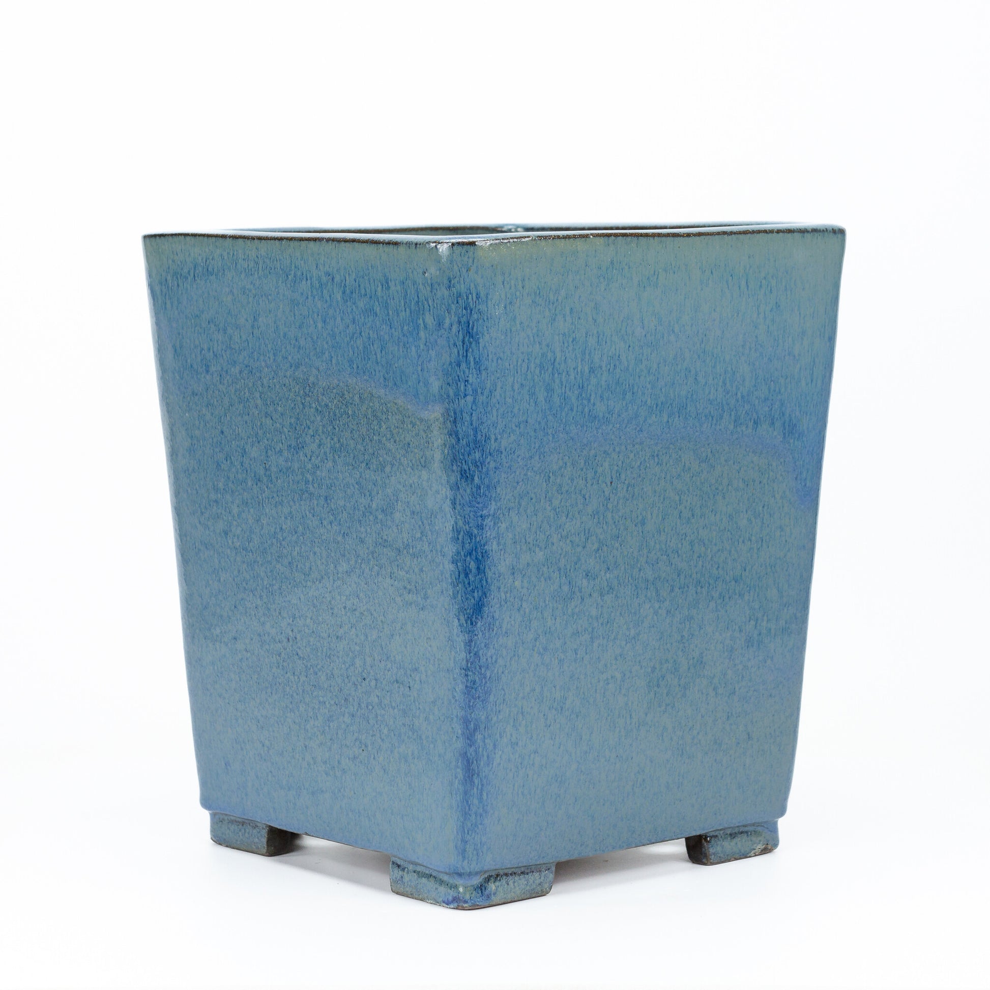 Bonsai pot cascade blauw beige vierkant 25cm, hoogte 30cm