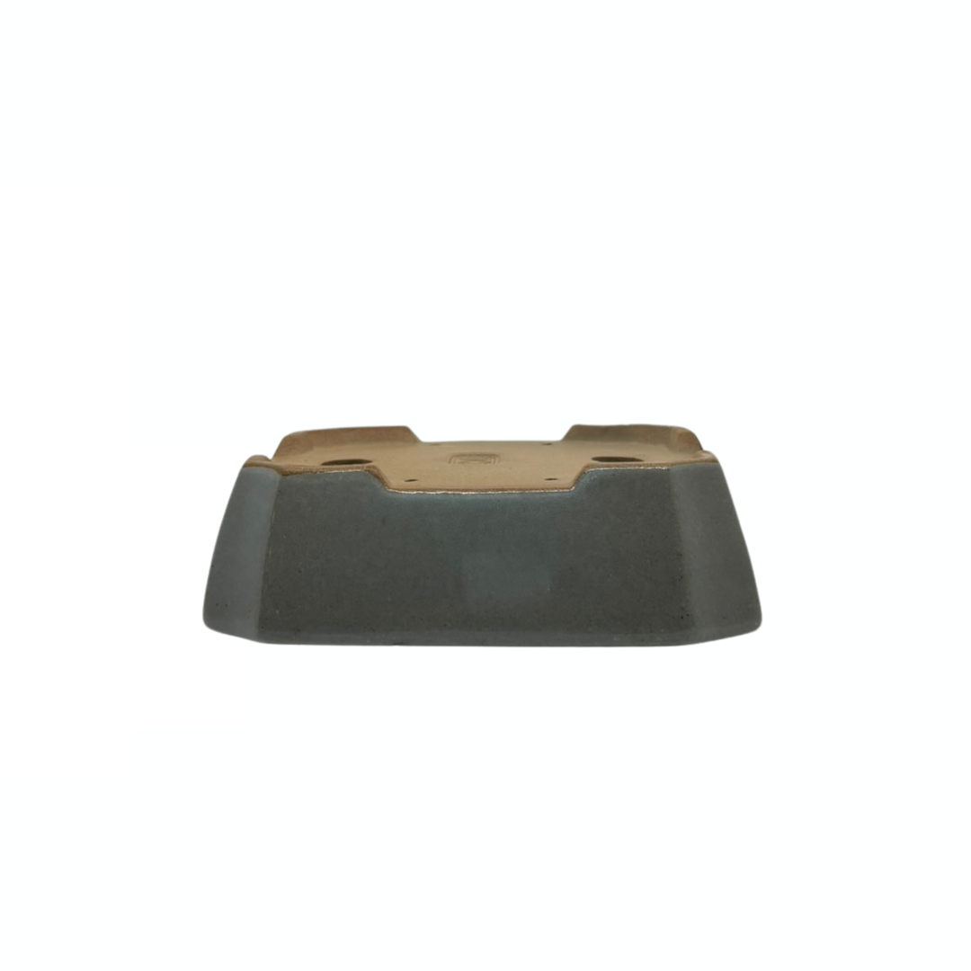 Bonsai pot - rechthoekig, geglazuurd, licht blauw grijs (17cm breed)
