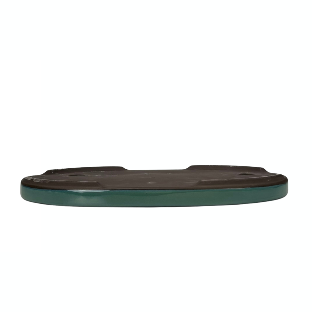 Bonsai pot - ovaal, geglazuurd, groen (45cm breed)