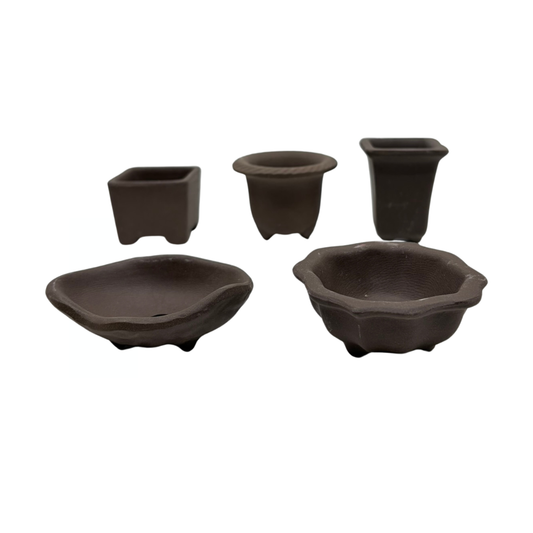 Mame pot set van 5 ongeglazuurd (4-7cm breed)