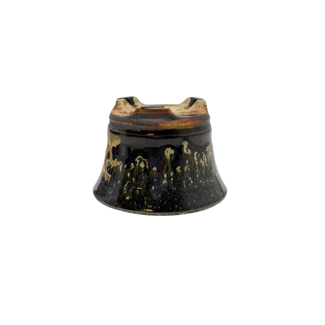 Shohin Bonsai pot zwart met goud René Lecocq 9cm