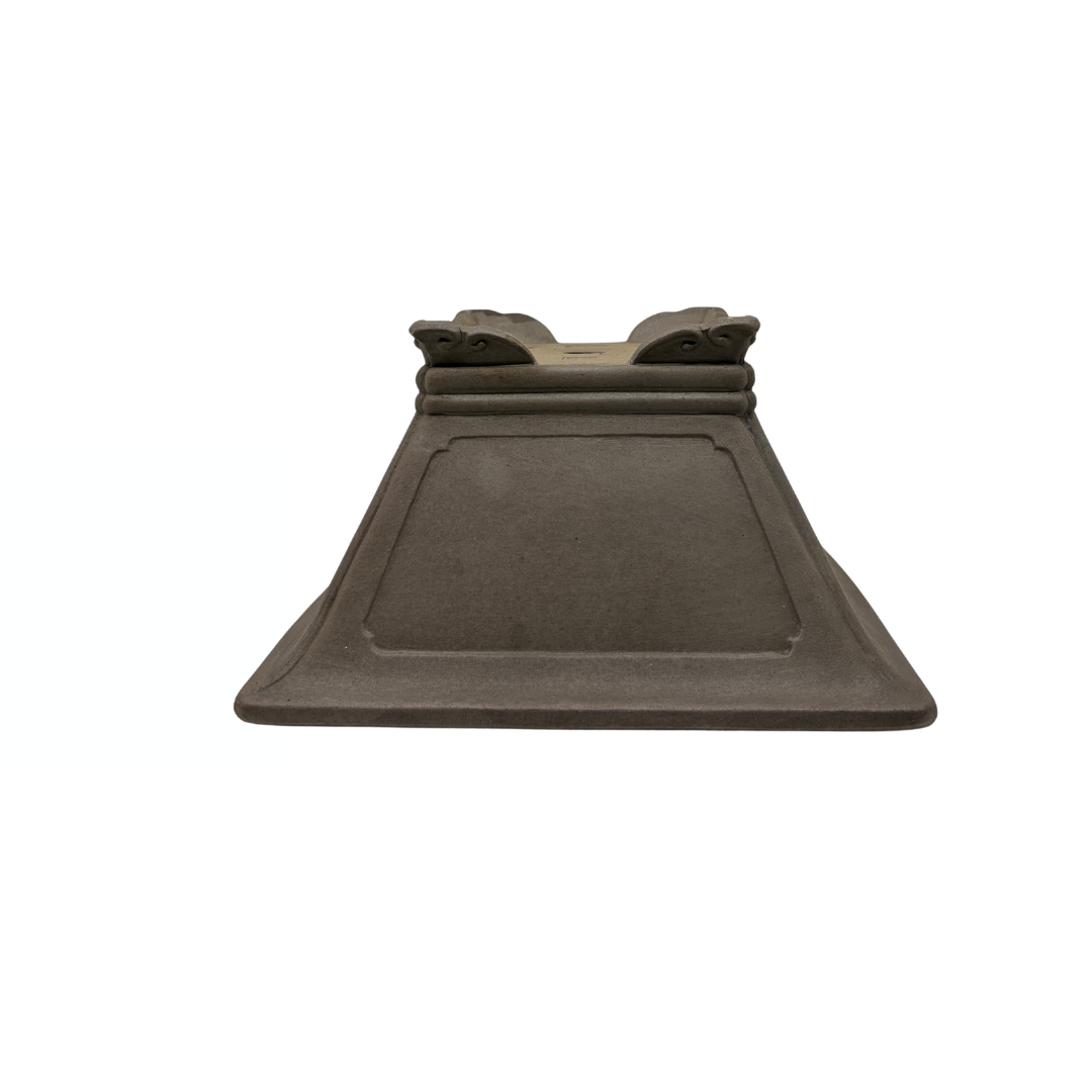 Bonsaipot ongeglazuurd – semi-cascade – vierkant – 26 cm