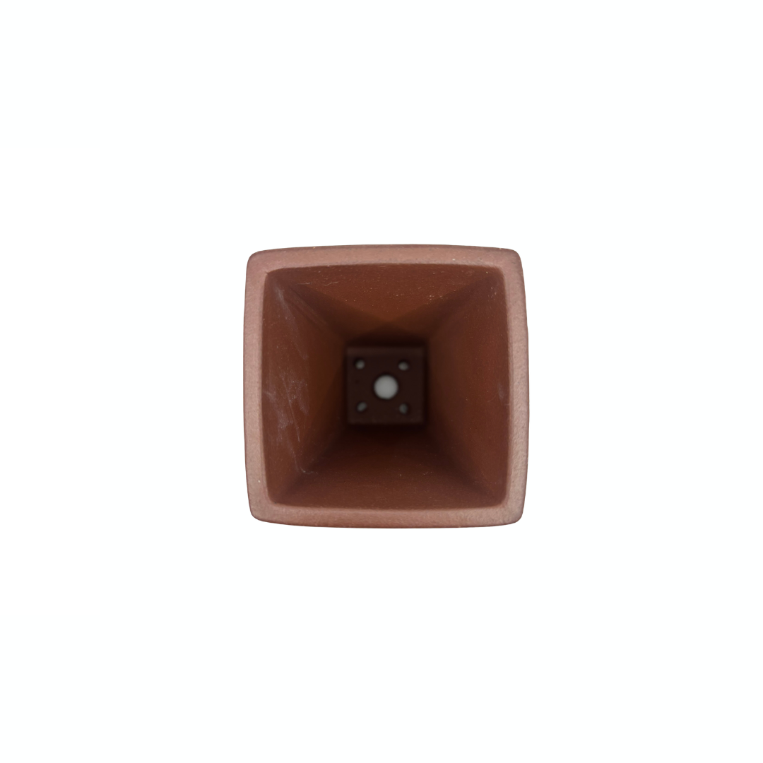 Bonsai pot - vierkant, cascade, ongeglazuurd (8cm breed)
