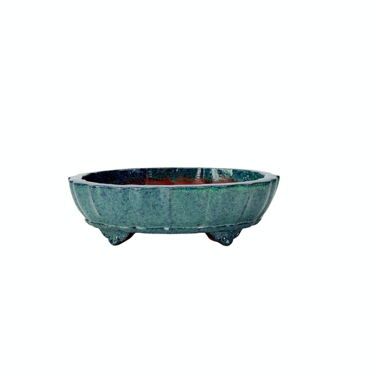 Bonsai pot blauw groen chrysant 17cm