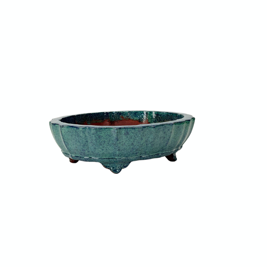 Bonsai pot blauw groen chrysant 17cm