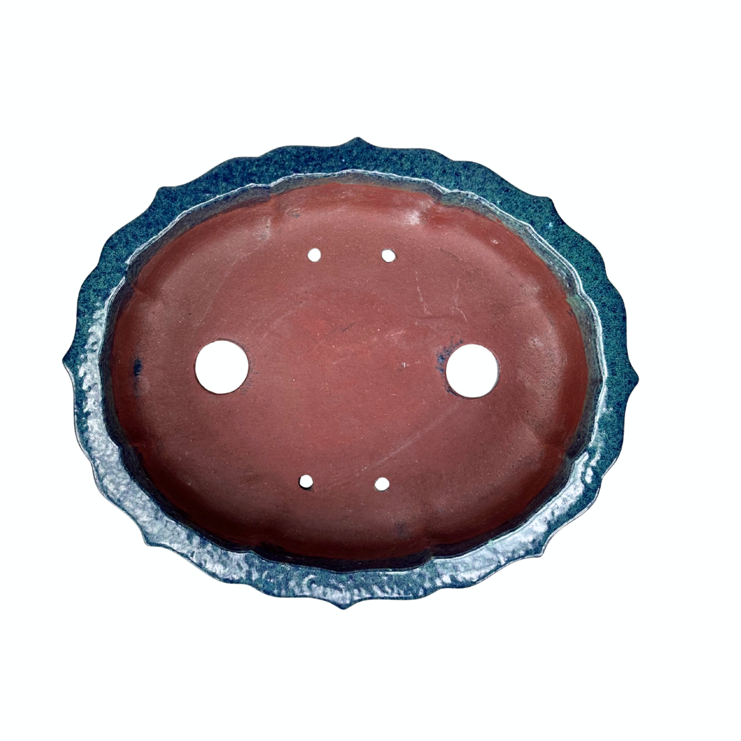 Bonsai pot blauw groen chrysant 17cm