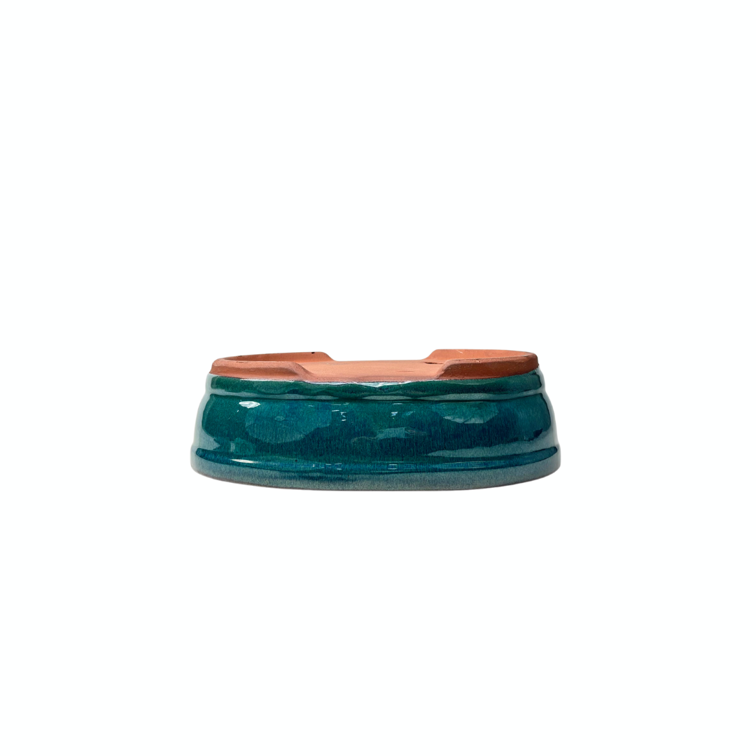 Bonsai pot groen ovaal 16cm - set