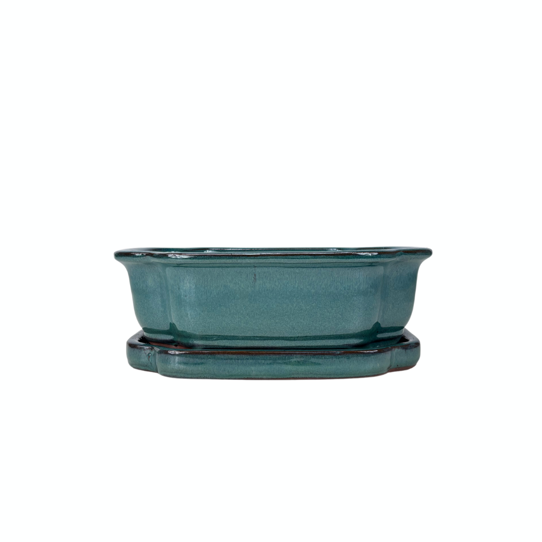 Bonsai pot groen mokko 22cm - set