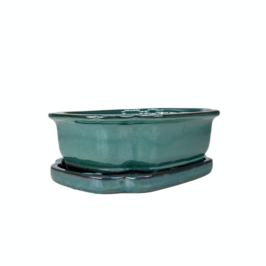 Bonsai pot groen mokko 32cm - set