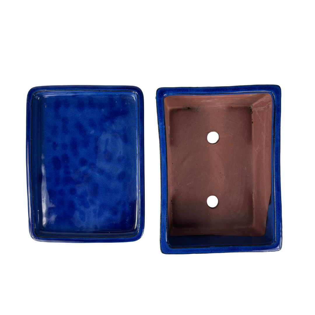 Bonsai pot blauw rechthoek 24cm - set